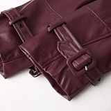 SUPER WHOLESALE | Lantern Sleeve Pu Jacket Top