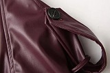 SUPER WHOLESALE | Lantern Sleeve Pu Jacket Top