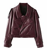 SUPER WHOLESALE | Lantern Sleeve Pu Jacket Top