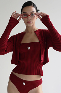 SUPER WHOLESALE | Bad Blood Crop Cardigan in Red