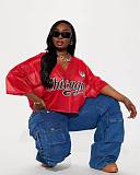SUPER WHOLESALE | Lace Neck Oversize T-Shirt Top