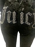 SUPER WHOLESALE | Velvet Rhinestone Letter Casual Set in Black