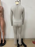 SUPER WHOLESALE | High Stretchy Jogging Suit in Ligh Grey