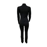 SUPER WHOLESALE | High  Stretchy Jogging Suit in Black