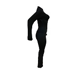 SUPER WHOLESALE | High  Stretchy Jogging Suit in Black