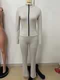 SUPER WHOLESALE | High Stretchy Jogging Suit in Ligh Grey