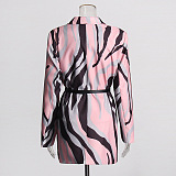 SUPER WHOLESALE |  Striped Blazer with Belt