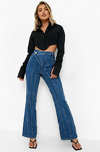 SUPER WHOLESALE | High Waisted Flared Paneled Jean