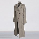 SUPER WHOLESALE | Side-Slit Single-Button Long Trench Coat