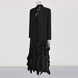 SUPER WHOLESALE | Ruffle Hem Design Long Blazer Dress