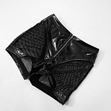 SUPER WHOLESALE | Pu Mesh Shorts Set with Crop Jacket Top