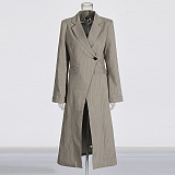 SUPER WHOLESALE | Side-Slit Single-Button Long Trench Coat