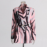 SUPER WHOLESALE |  Striped Blazer with Belt