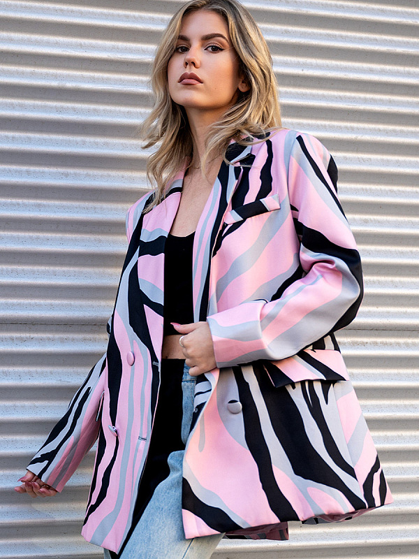 SUPER WHOLESALE |  Striped Blazer with Belt