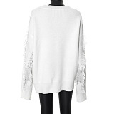 SUPER WHOLESALE | Distressed Sweater in White