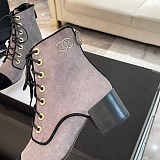 Chane l  Lace Up Boots