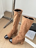 Chane l  Calfskin High Boots Camel