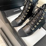 Chane l  Lace Up Boots in Black