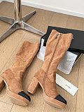 Chane l  Calfskin High Boots Camel