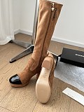 Chane l  Calfskin High Boots Camel