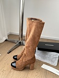 Chane l  Calfskin High Boots Camel