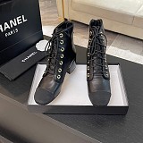 Chane l  Lace Up Boots in Black