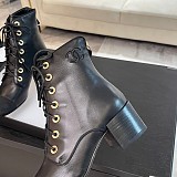 Chane l  Lace Up Boots in Black