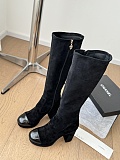 Chane l  Calfskin High Boots Black