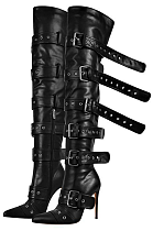 SUPER WHOLESALE |  Knee High Buckles Long Boots.