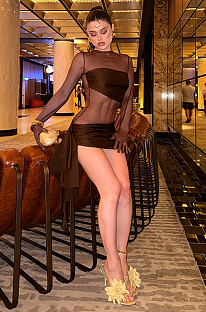 SUPER WHOLESALE | Mesh See-through Short Dress