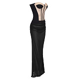 SUPER WHOLESALE | Strapless Long Dress Two-piece Set.