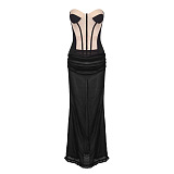 SUPER WHOLESALE | Strapless Long Dress Two-piece Set.