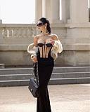 SUPER WHOLESALE | Strapless Long Dress Two-piece Set.