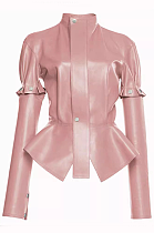 SUPER WHOLESALE | Leather Deconstructed Jacket Top