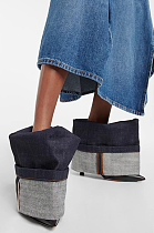 SUPER WHOLESALE | Denim Folded Stiletto Boots