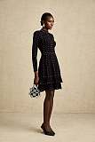 SUPER WHOLESALE | Fabienne black Crystal-embellished Ruffled Knitted Mini Dress