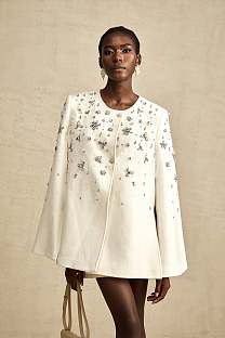 SUPER WHOLESALE | Embellished Cape-design Jacket