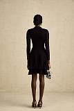 SUPER WHOLESALE | Fabienne black Crystal-embellished Ruffled Knitted Mini Dress