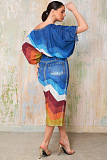 SUPER WHOLESALE | Printed Bat Shoulder Skirt Set