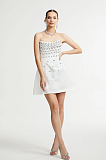 SUPER WHOLESALE | Melisande white embellished mini dress