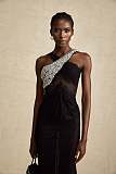 SUPER WHOLESALE | Black Crossover Crystal-embellished Maxi Dress