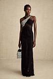SUPER WHOLESALE | Black Crossover Crystal-embellished Maxi Dress
