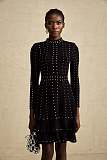 SUPER WHOLESALE | Fabienne black Crystal-embellished Ruffled Knitted Mini Dress