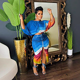 SUPER WHOLESALE | Printed Bat Shoulder Skirt Set