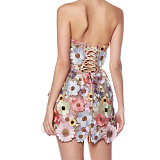 SUPER WHOLESALE | Floral Embroidered Strapless Slim-fit Dress