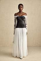 SUPER WHOLESALE |Contrast-color Panelled Maxi Dress