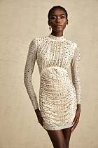 SUPER WHOLESALE | Noémie Crystal-embellished Draped Mini Dress