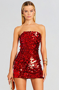 SUPER WHOLESALE | Strapless Sequin Bodycon Dress – Elegant High-End Evening Gown