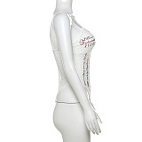SUPER WHOLESALE | Lace Strappy Corset in White