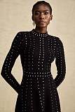 SUPER WHOLESALE | Fabienne black Crystal-embellished Ruffled Knitted Mini Dress